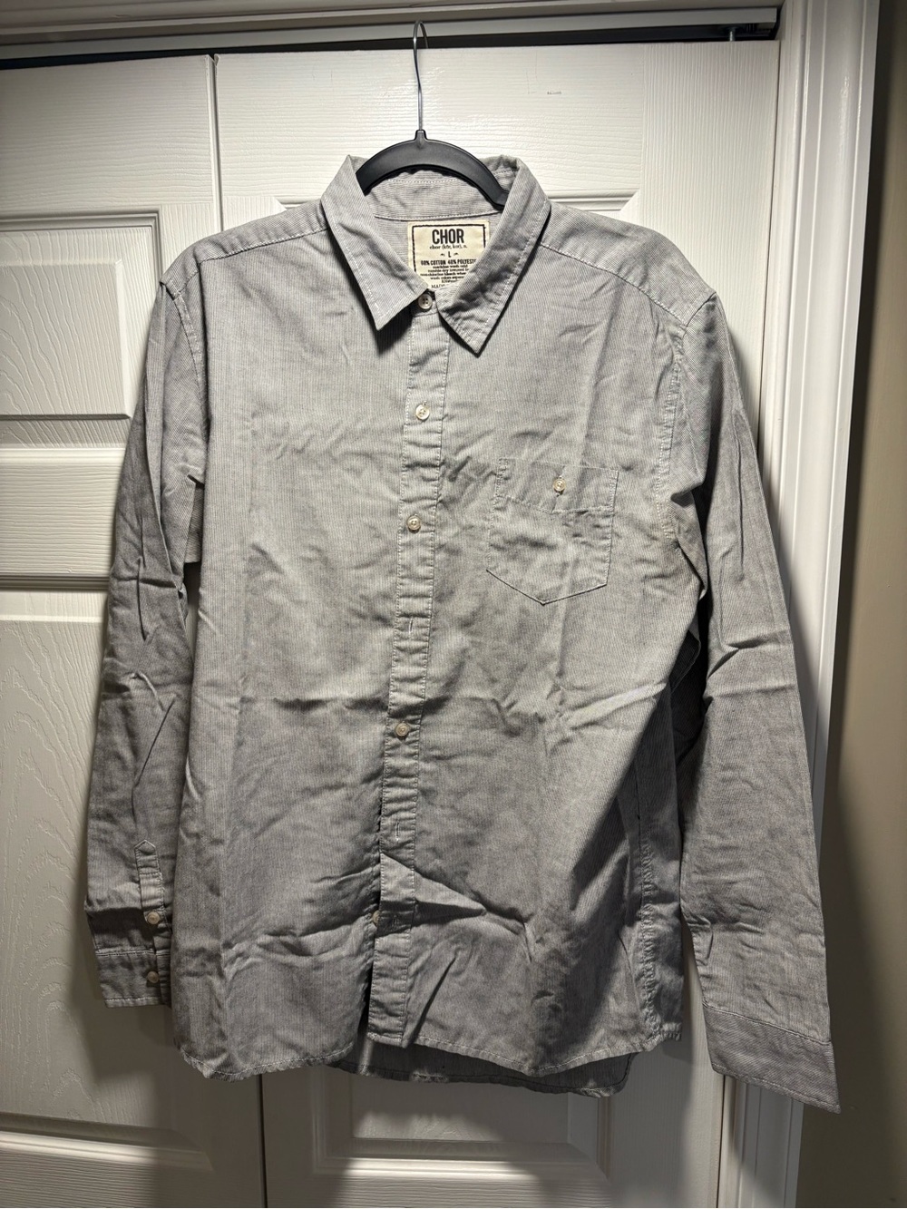CHOR Men's Gray Long-Sleeve Button-Down Shirt